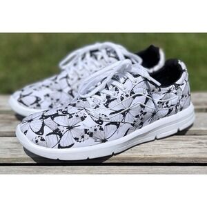 Vans Shoes Womens Size 5 Butterfly Black White Lace Up Low Top‎ Sneakers Pattern